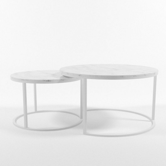 Marble Round Coffee Table D60 / D80, Black Marble Round Coffee Table D60 / D80, Black